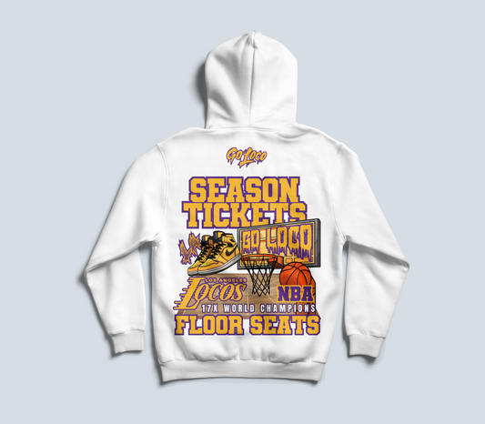 Go Loco Courtside - Black/White - Premium Hoodie - "Season Tickets, Floor Seats"