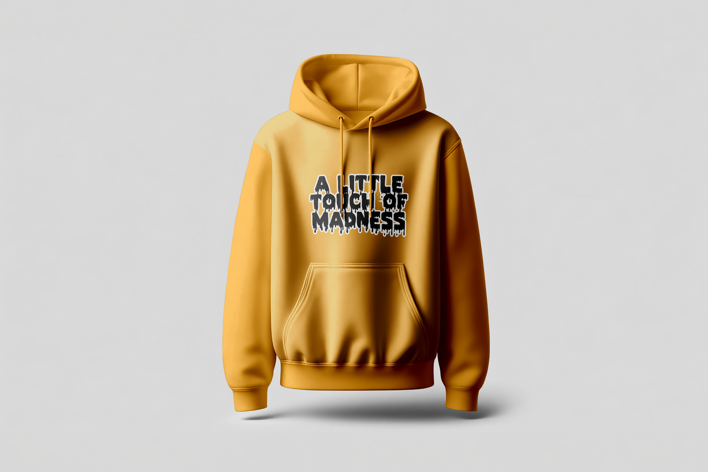 Go Loco Premium Yellow Hoodie-Black-White-"Little Touch of Madness"-"Un Toquecito de Locura”