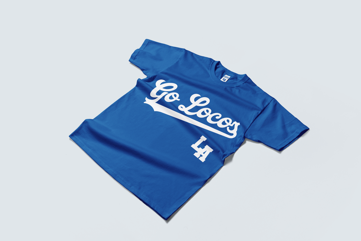 Go Loco x LA Premium Blue & White Short Sleeve T-Shirt - "Go Locos, LA"
