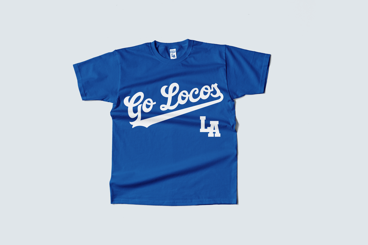Go Loco x LA Premium Blue & White Short Sleeve T-Shirt - "Go Locos, LA"