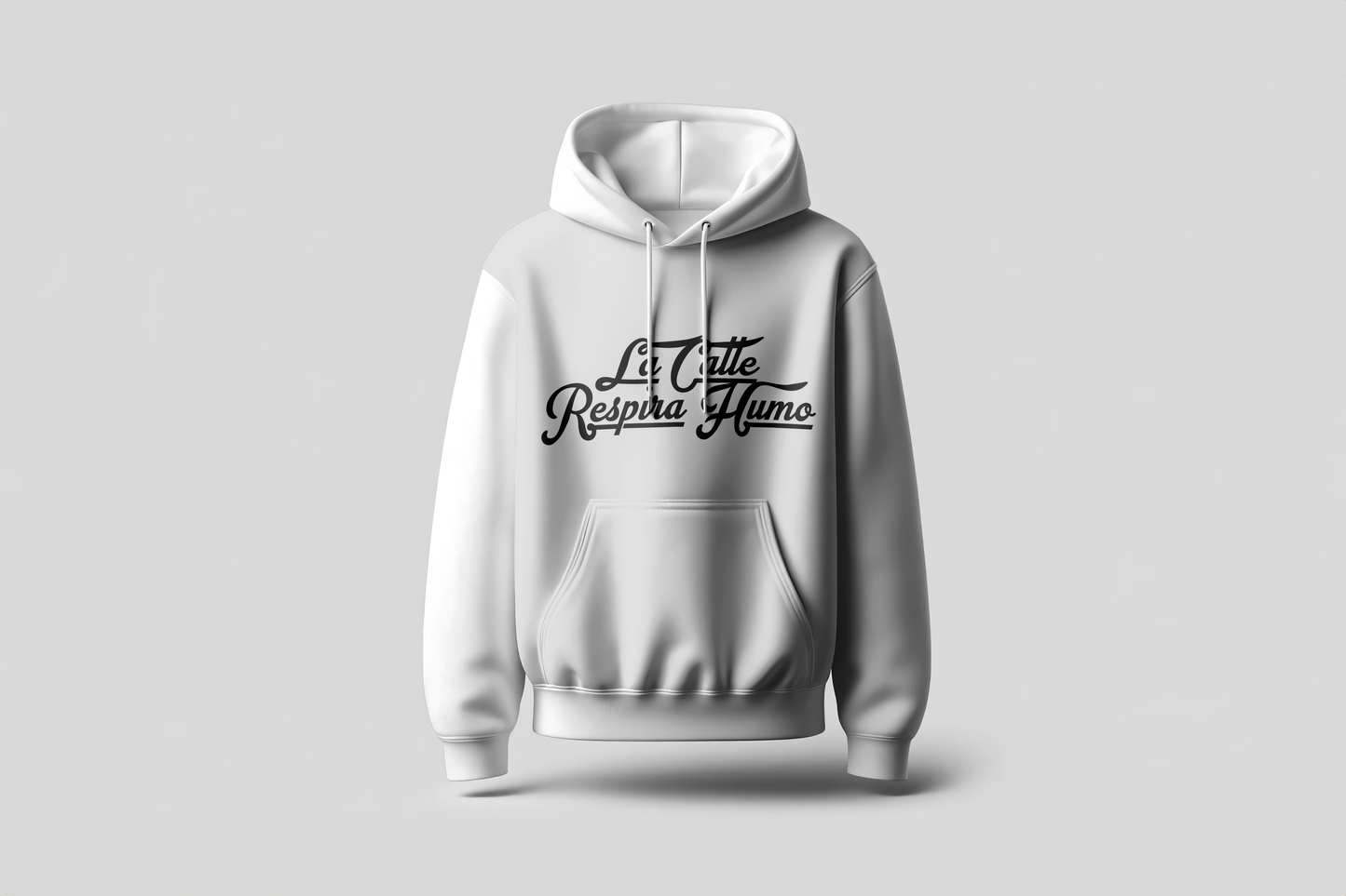 Go Loco Premium White Hoodie-“La Calle Respira Humo” - “The Streets Breathe Smoke”