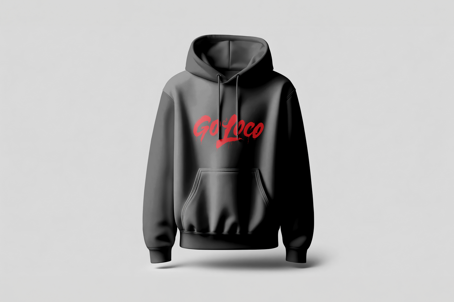 Go Loco Premium Black Hoodie-Red "Go Loco" Logo