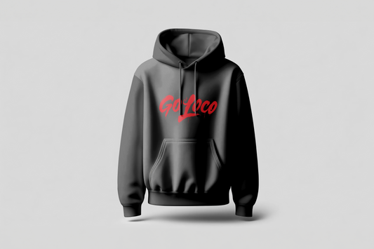 Go Loco Premium Black Hoodie-Red "Go Loco" Logo