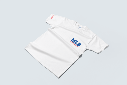Go Loco x LA Premium Blue & White Short Sleeve T-Shirt - "MLB: Major League Blunts"