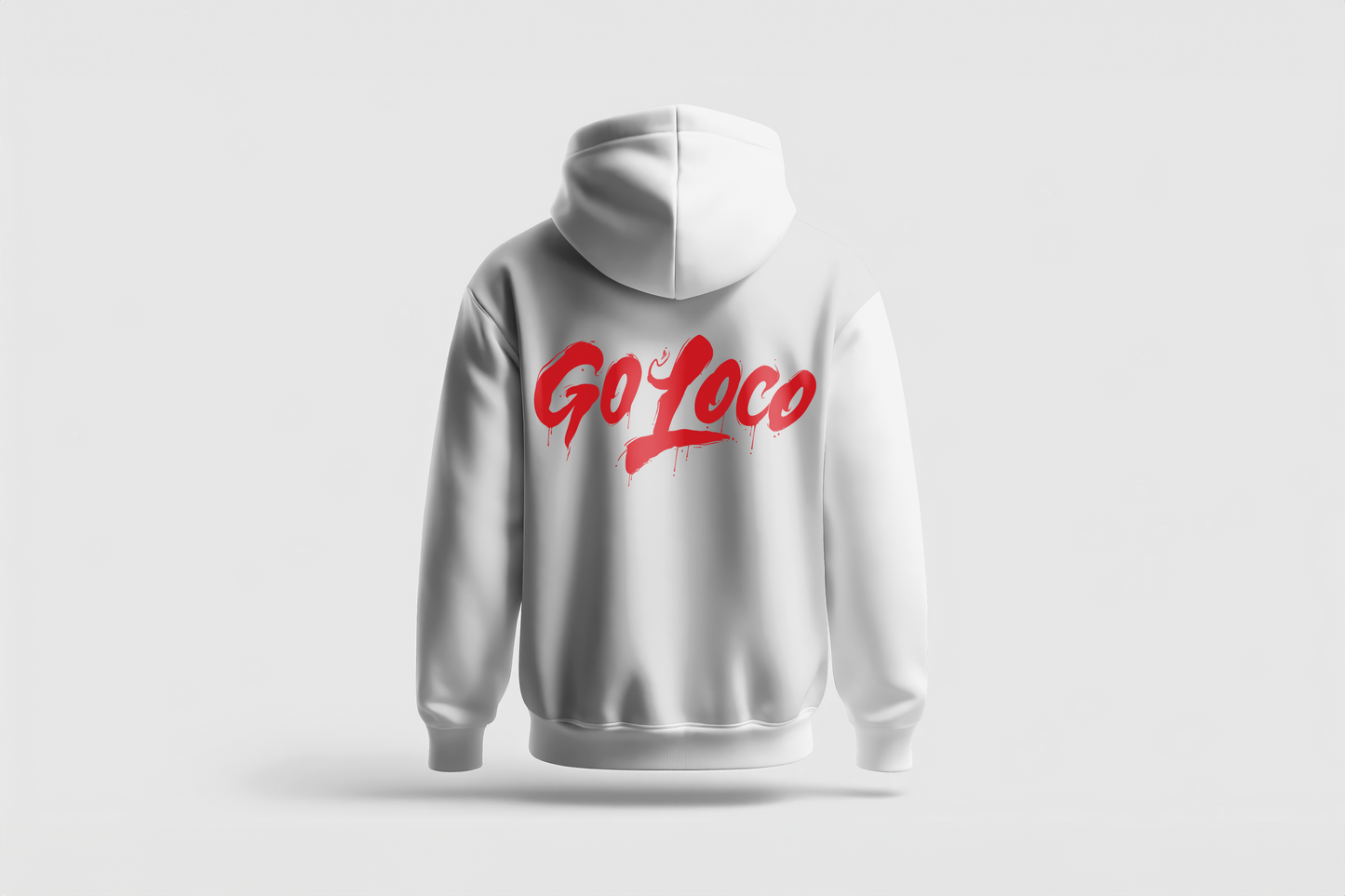 Go Loco Premium White Hoodie-"Go Loco" Logo