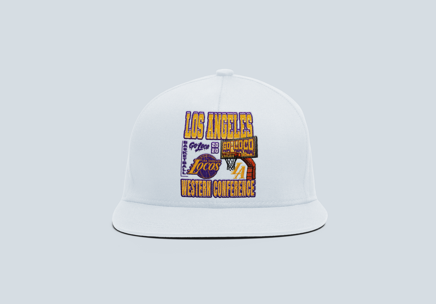 Go Loco Courtside - Black/White - Snap Back Hat - "LA, Western Conference"