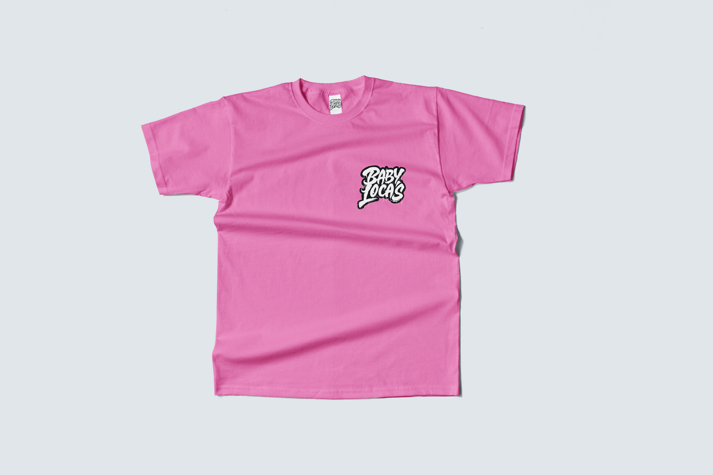 Baby Locas - Premium Pink Short Sleeve Shirt - "Baby Locas" Logo