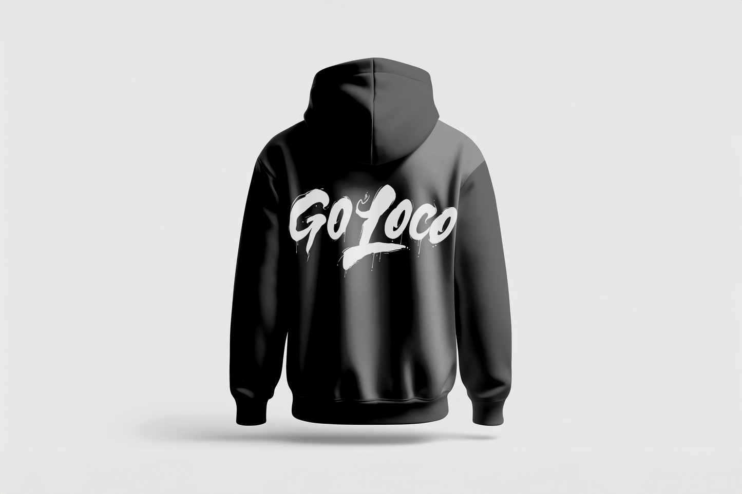 Go Loco Premium Black Hoodie-White "Go Loco" Logo