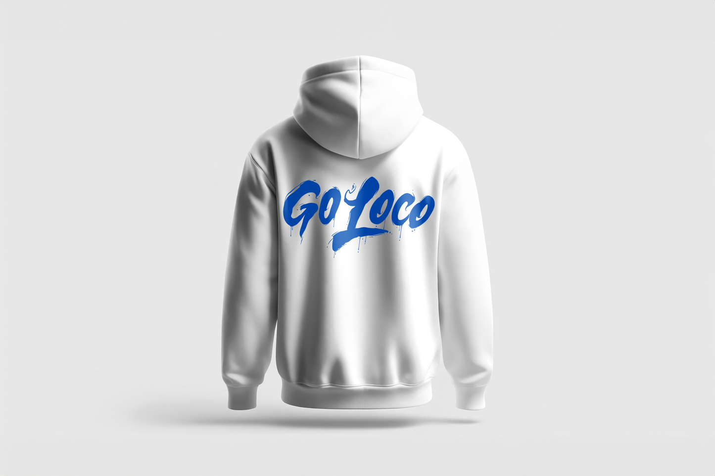 Go Loco Premium White Hoodie-"Go Loco" Logo
