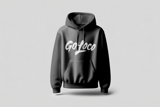 Go Loco Premium Black Hoodie-White "Go Loco" Logo