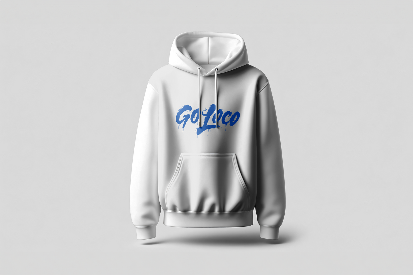 Go Loco Premium White Hoodie-"Go Loco" Logo