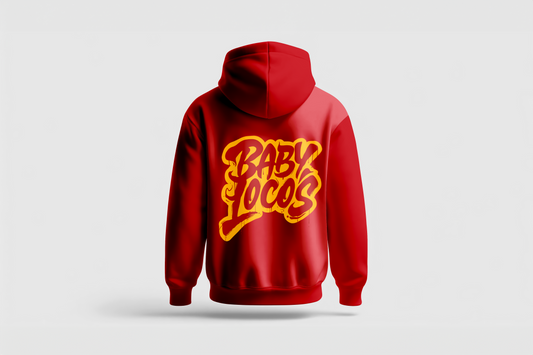 Baby Locos Premium Hoodie-Red & Yellow "Baby Locos" Logo