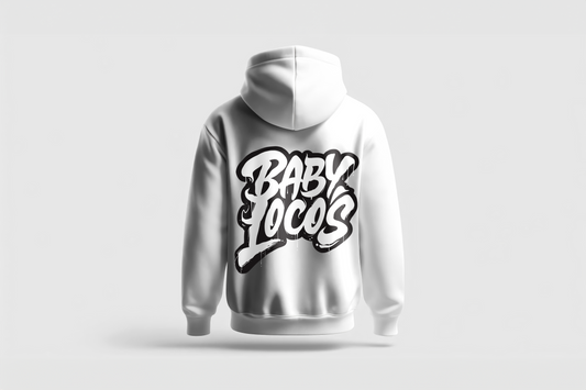 Baby Locos Premium Hoodie-Black & White "Baby Locos" Logo