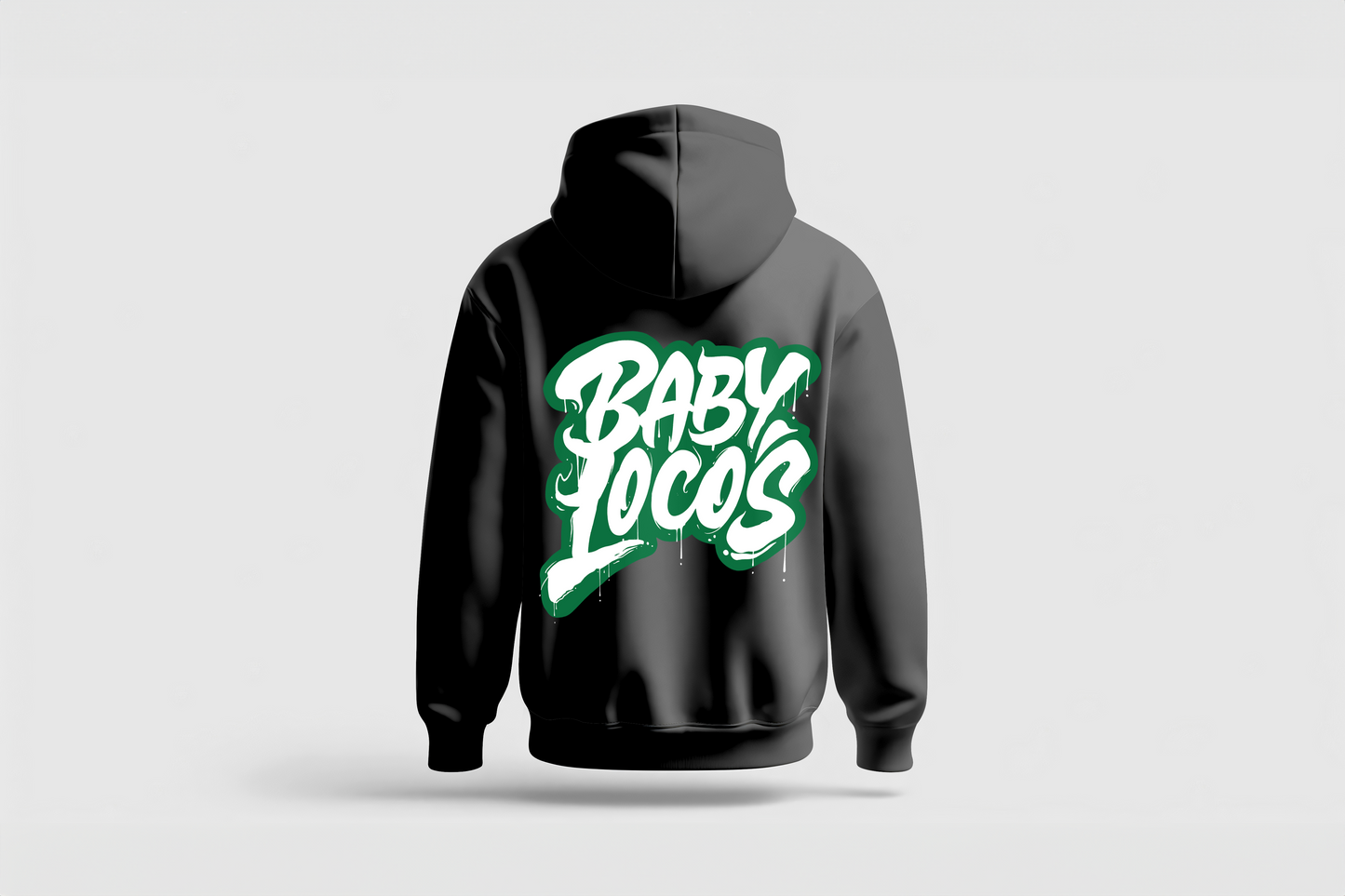Baby Locos Premium Hoodie-Green & White "Baby Locos" Logo