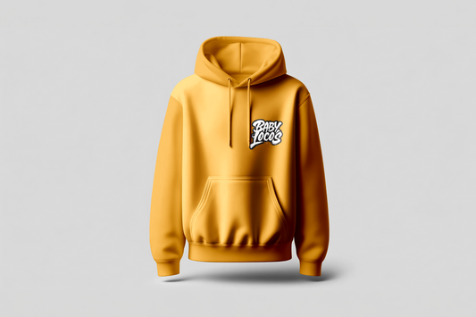 Baby Locos Premium Yellow Hoodie-Black & White "Baby Locos" Logo