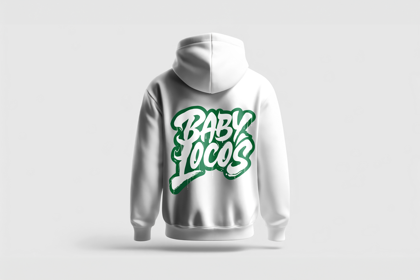 Baby Locos Premium Hoodie-Green & White "Baby Locos" Logo