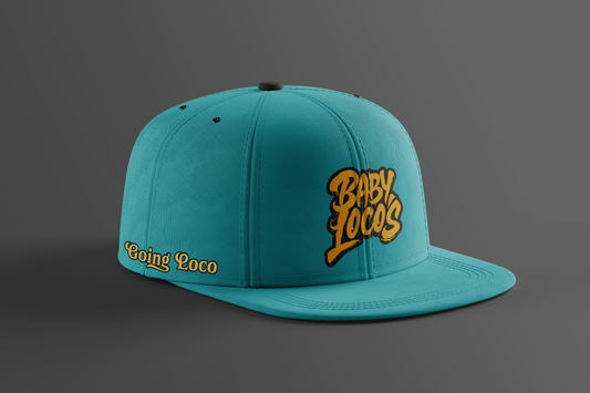 Baby Locos-Teal Snapback Hat-Black & Yellow-Baby Locos-Going Loco