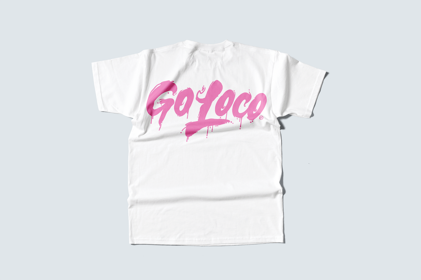 Go Loco x LA Premium Blue & White Short Sleeve T-Shirt - "Pink Go Locos, LA"