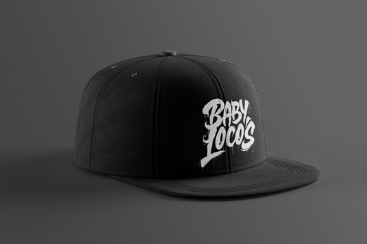 Baby Locos-Snapback Hat-Black & White-"Baby Locos"-Logo