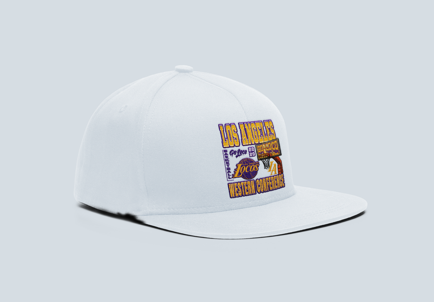 Go Loco Courtside - Black/White - Snap Back Hat - "LA, Western Conference"