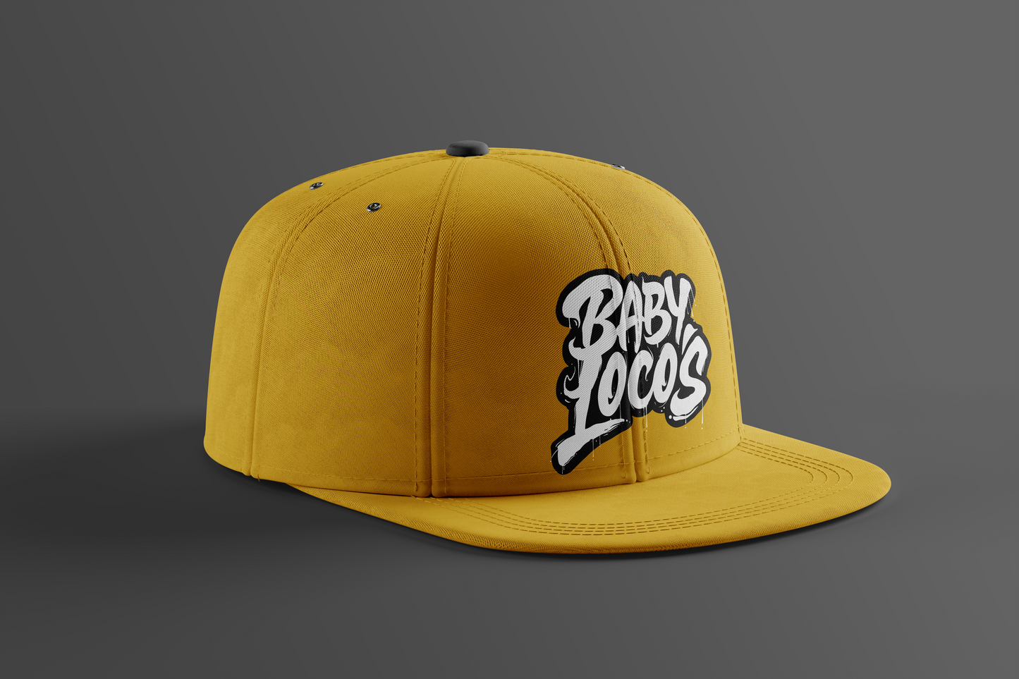 Baby Locos-Snapback Hat-Black & White-"Baby Locos"-Logo