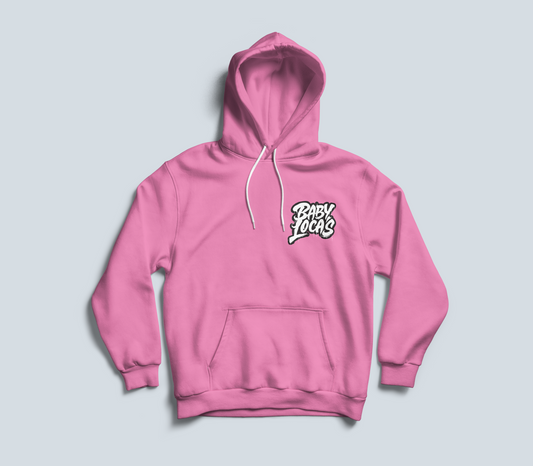 Baby Locas Premium Pink Hoodie-Pink "Baby Locas" Logo