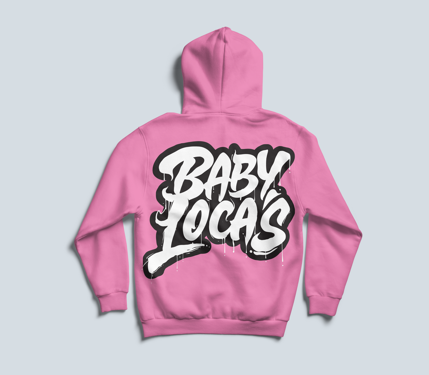 Baby Locas Premium Pink Hoodie-Pink "Baby Locas" Logo
