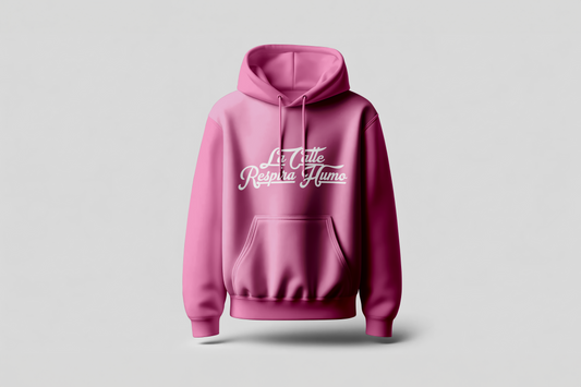 Go Loco Premium Pink Hoodie-“La Calle Respira Humo” - “The Streets Breathe Smoke”