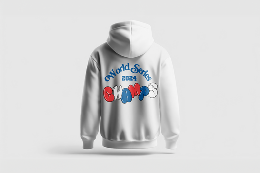 Go Loco x LA Premium White & Blue Hoodie - "World Series Champs"