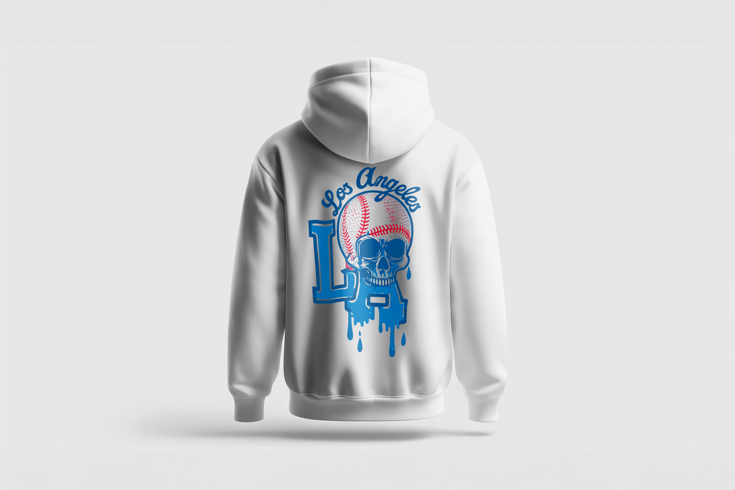 Go Loco x LA Premium White Hoodie - "LA Skull"