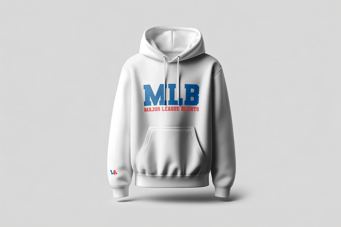 Go Loco x LA Premium White Hoodie - "MLB Logo - Major League Blunts"