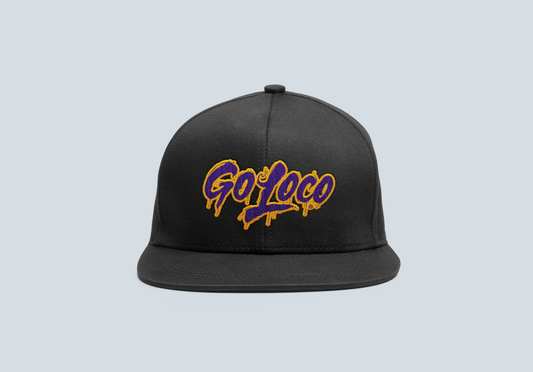 Go Loco Courtside - Black/White - Snap Back Hat - "Go Loco Logo"