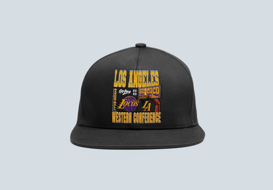 Go Loco Courtside - Black/White - Snap Back Hat - "LA, Western Conference"