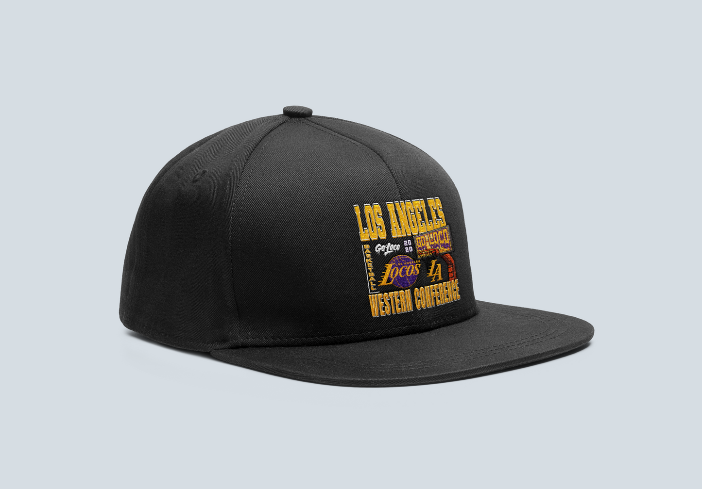 Go Loco Courtside - Black/White - Snap Back Hat - "LA, Western Conference"