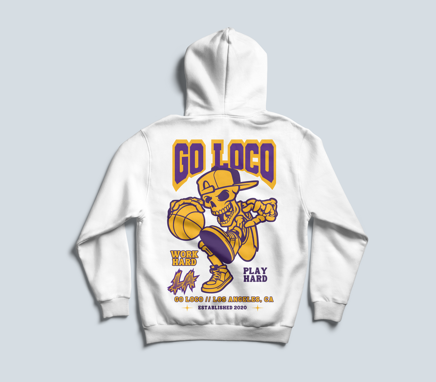 Go Loco Courtside - Black/White - Premium Hoodie - "Play Hard"