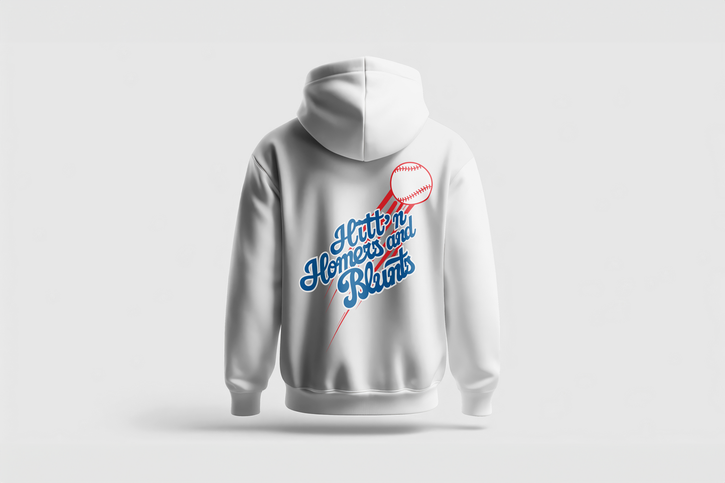 Go Loco x LA Premium White & Blue Hoodie - "Hittn' Homers and Blunts"