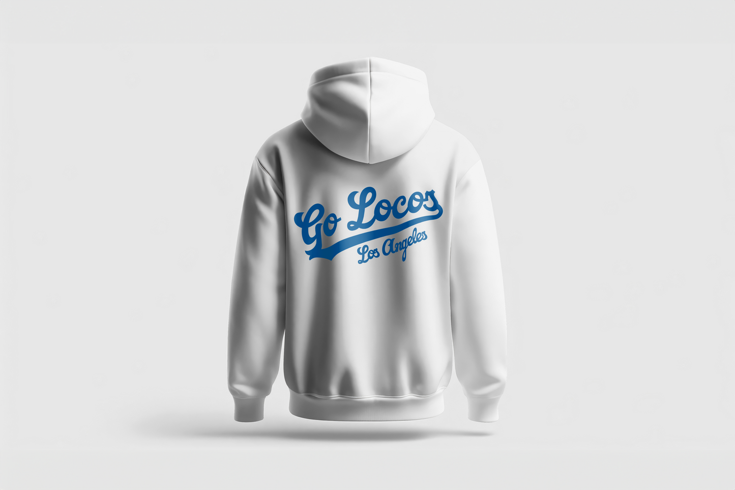 Go Loco x LA Premium Blue & White Hoodie - "Go Locos, Los Angeles"