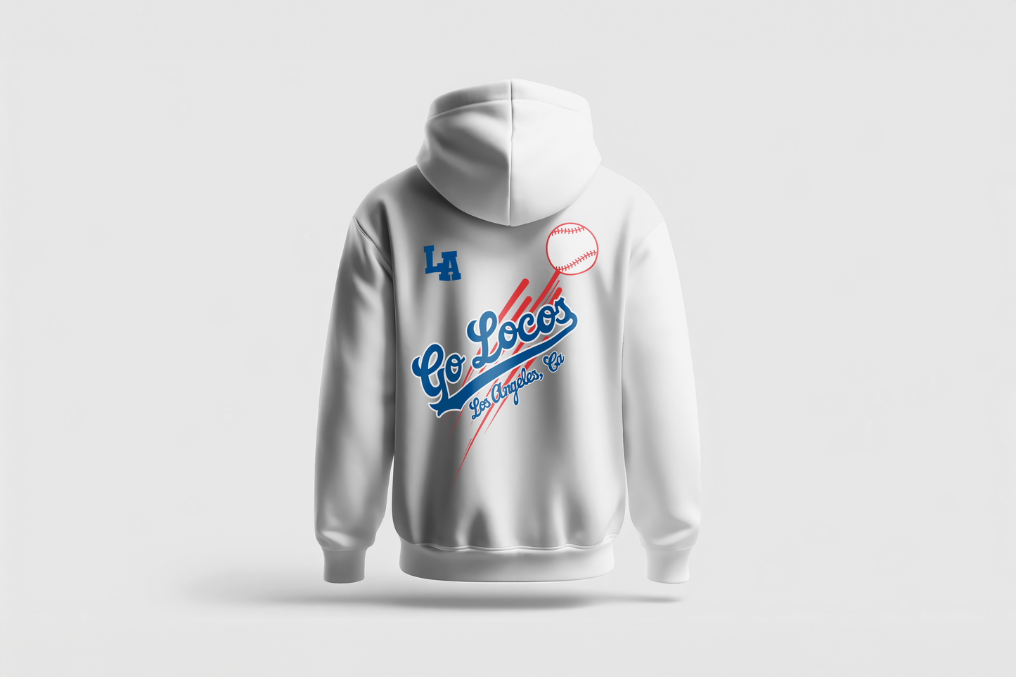 Go Loco x LA Premium Blue & White Hoodie - "Go Loco, Out of the Park"