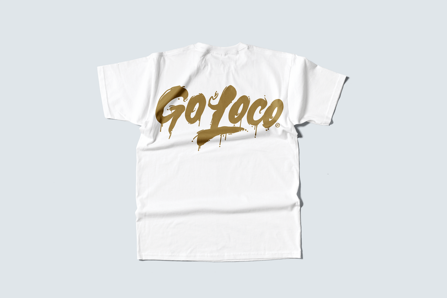 Go Loco x LA Premium White Short Sleeve T-Shirt - "Gold Go Locos, LA"