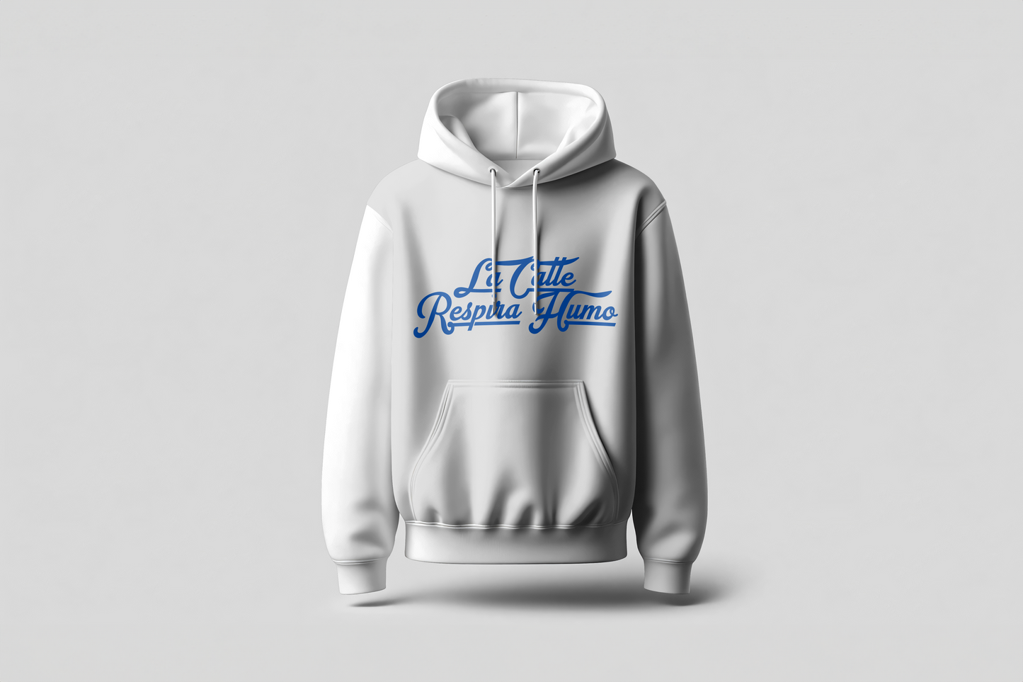 Go Loco Premium White Hoodie-“La Calle Respira Humo” - “The Streets Breathe Smoke”