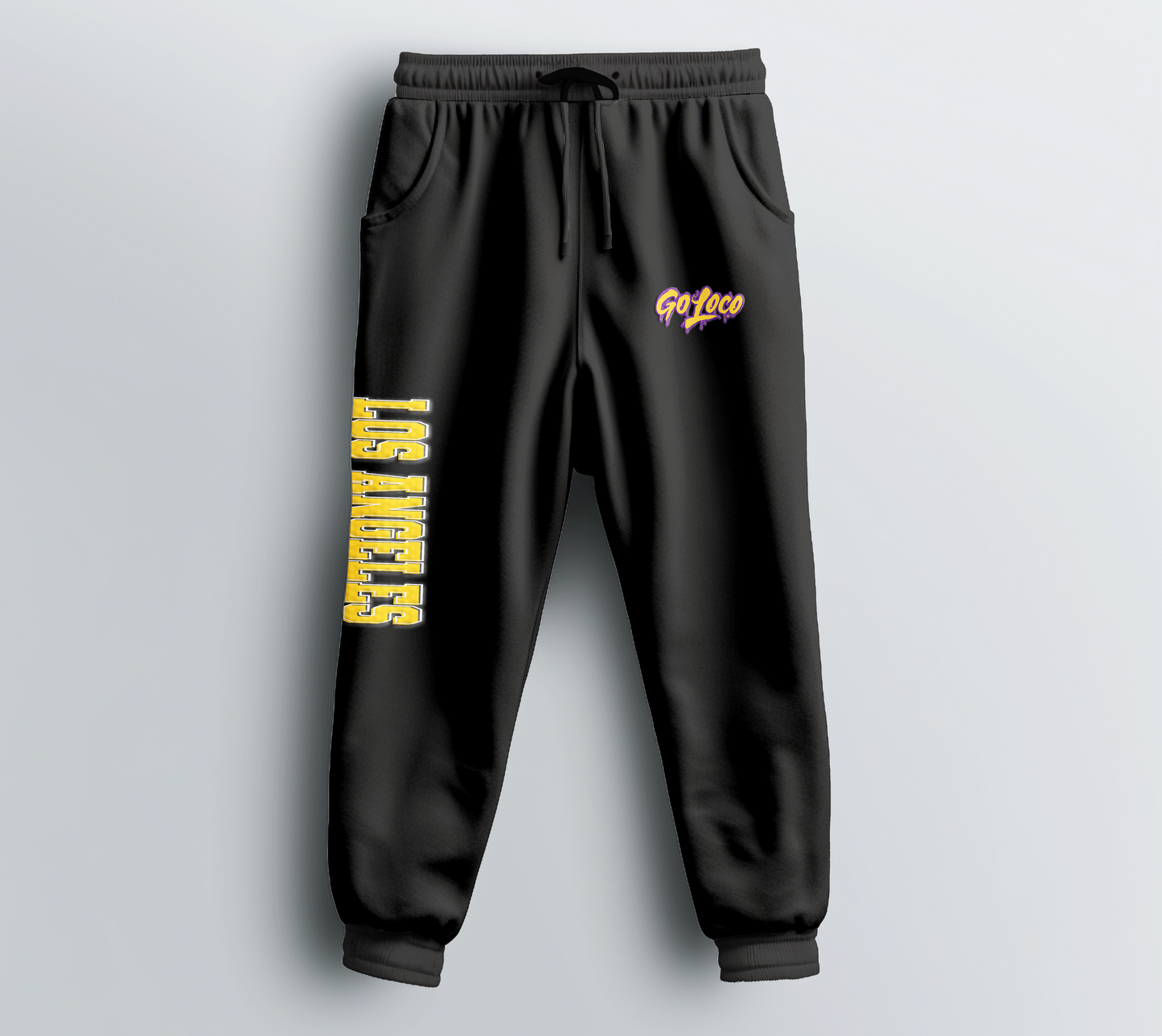 Go Loco Courtside - Black- Premium Sweatpants - "Go Loco, Los Angeles"