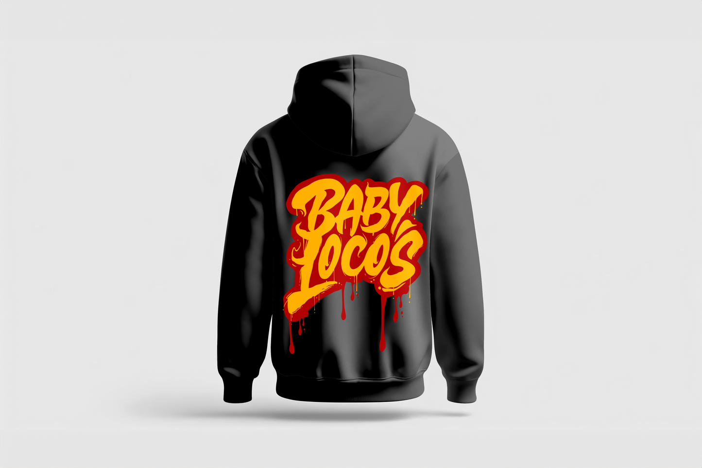 Baby Locos Premium Black Hoodie-Yellow & Red "Baby Locos" Logo