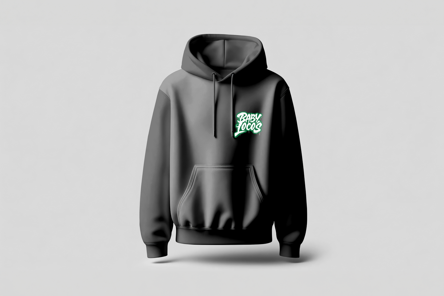 Baby Locos Premium Hoodie-Green & White "Baby Locos" Logo