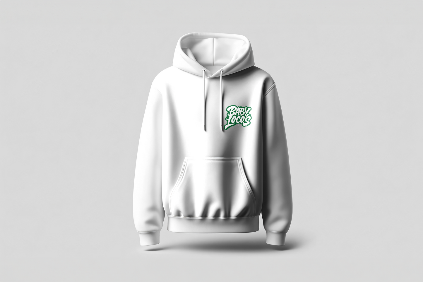 Baby Locos Premium Hoodie-Green & White "Baby Locos" Logo