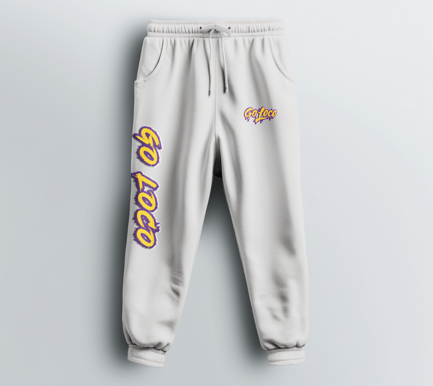 Go Loco Courtside - White- Premium Sweatpants - "Go Loco"