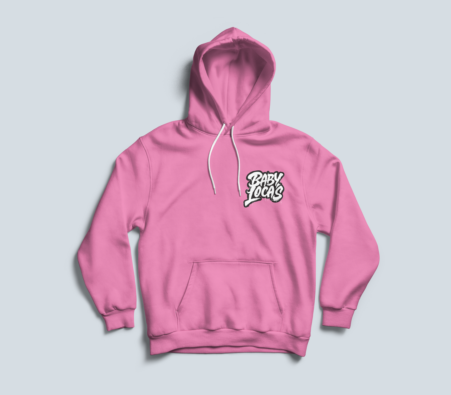 Baby Locas Premium Pink Hoodie-Pink "Baby Locas" Logo