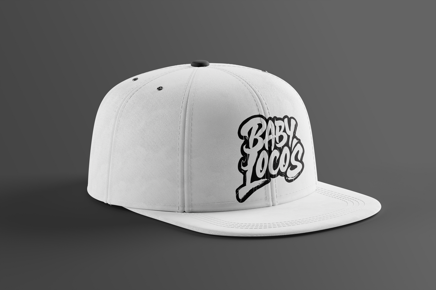 Baby Locos-Snapback Hat-Black & White-"Baby Locos"-Logo