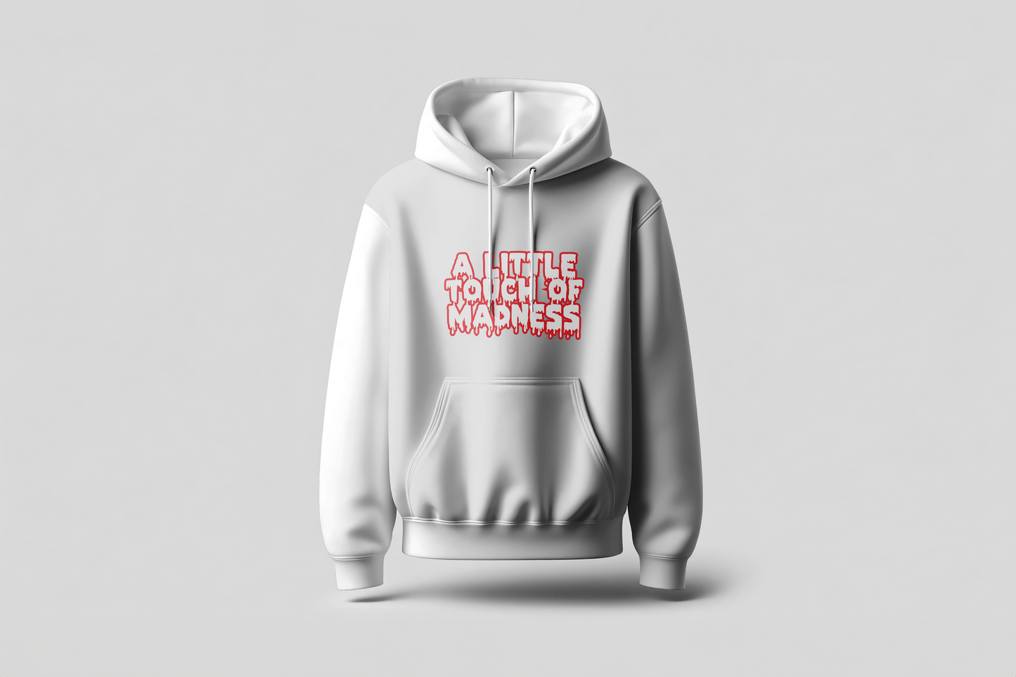 Go Loco Premium White Hoodie-"Little Touch of Madness"-"Un Toquecito de Locura”