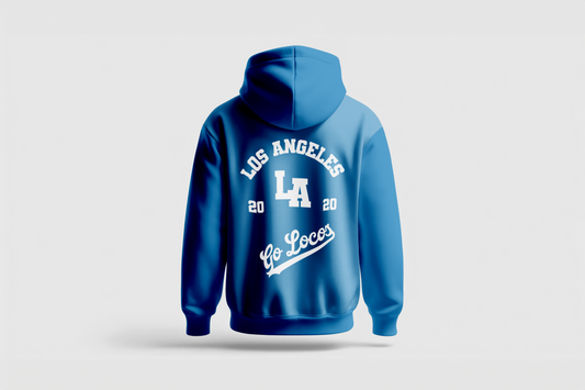Go Loco x LA Premium Blue & White Hoodie - "LA Loco 2020"