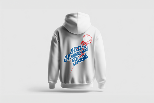Go Loco x LA Premium White & Blue Hoodie - "Hittn' Homers and Blunts"